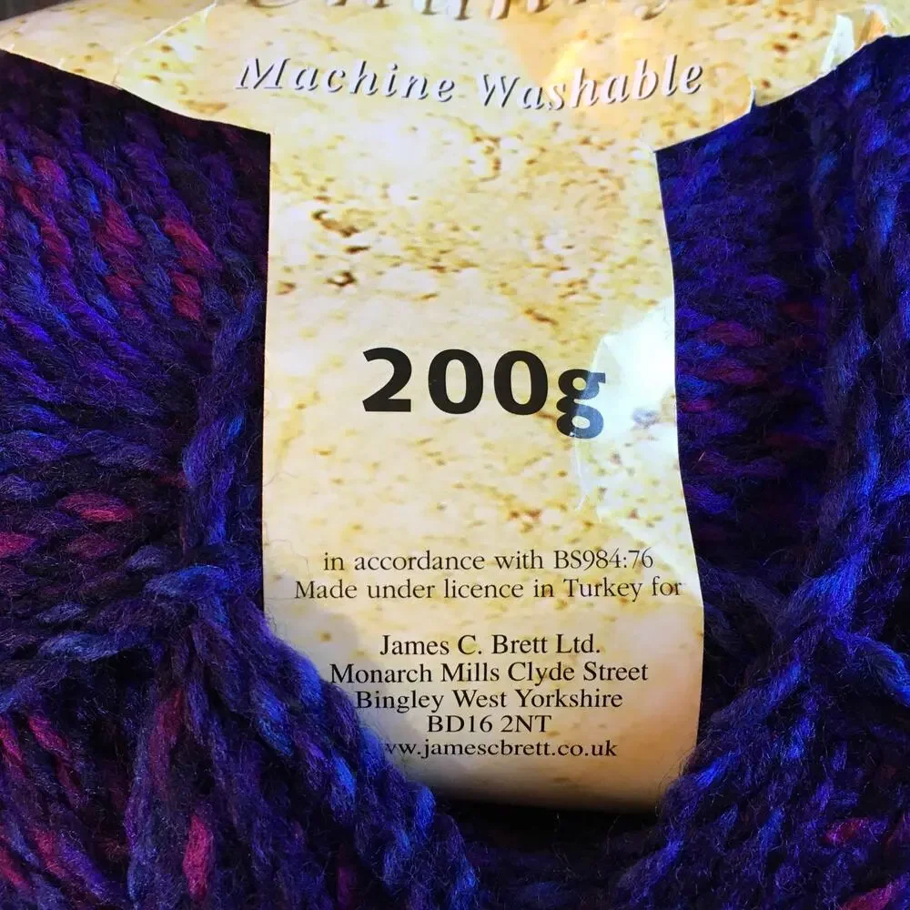 James C Brett Marble Chunky Yarn *2 GIANT BALLS* Intense Violet Purple Knitting